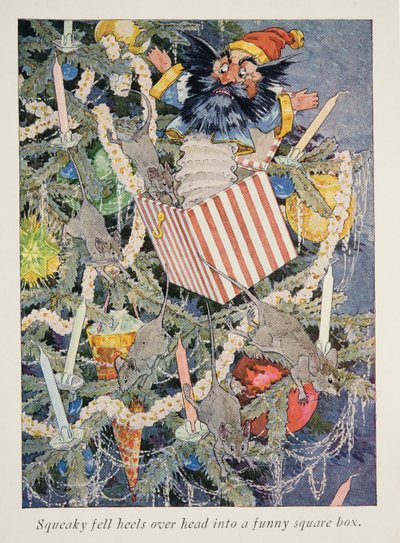 Illustratie uit Een Bezoek aan het Land van de Kerstman door Frederick Richardson